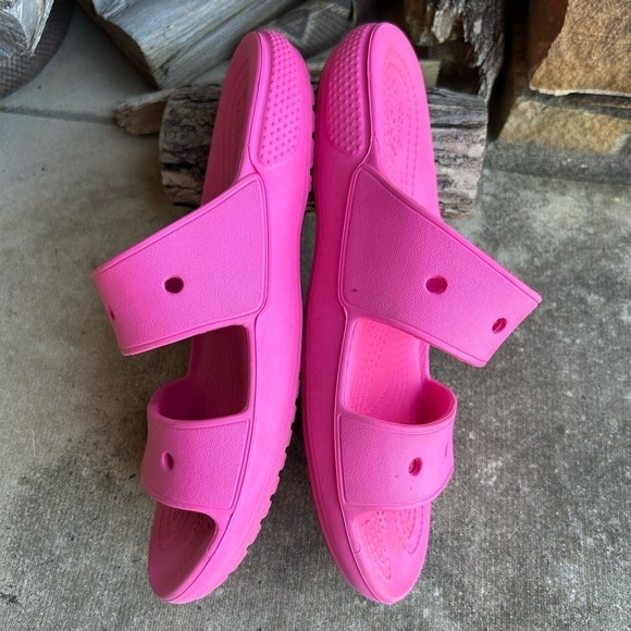 CROCS classic pink Iconic Comfort sandal Sz-W7 & M5.    I - Picture 7 of 10